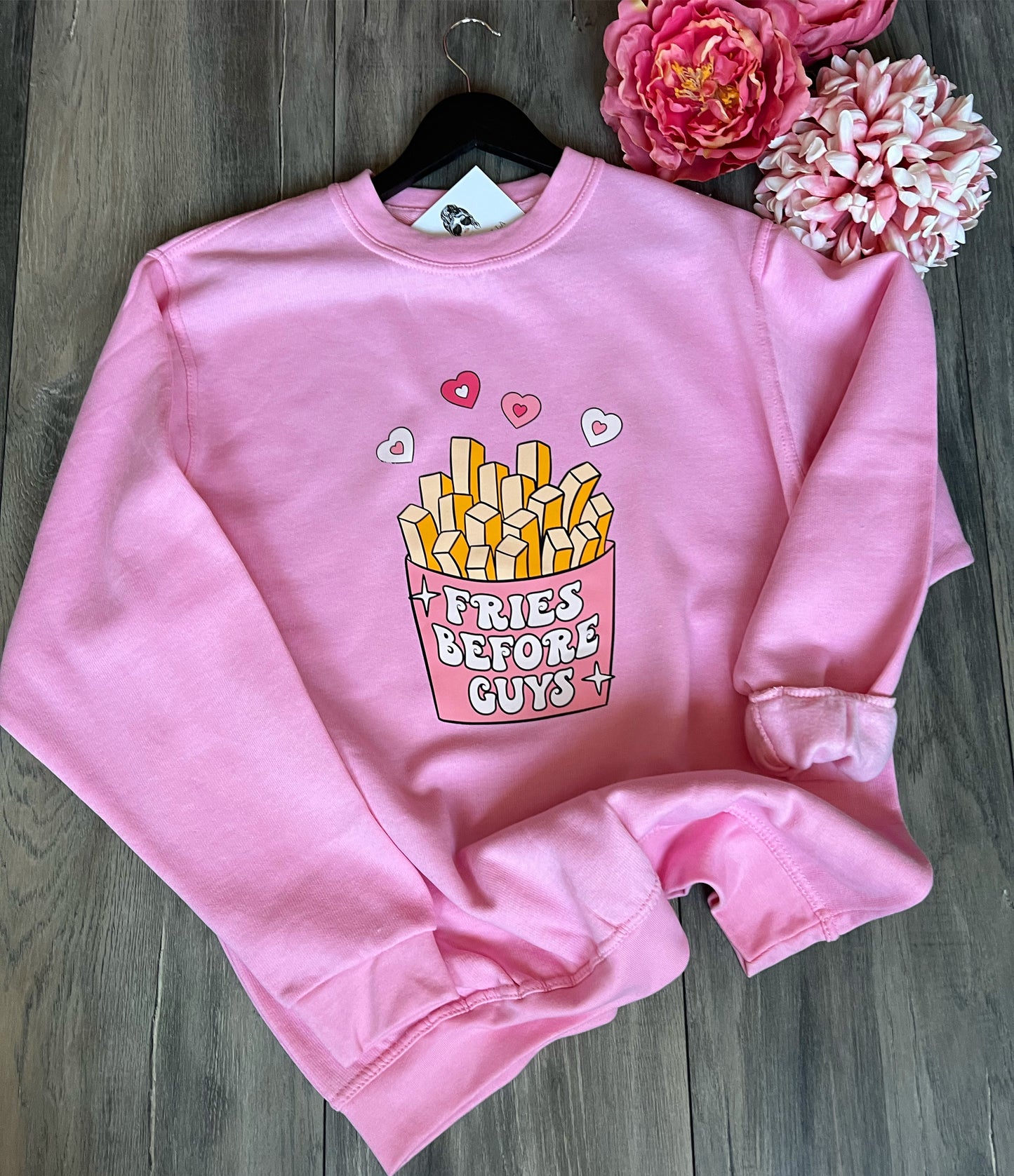 "Fries Before Guys" Oversized Sweatshirt