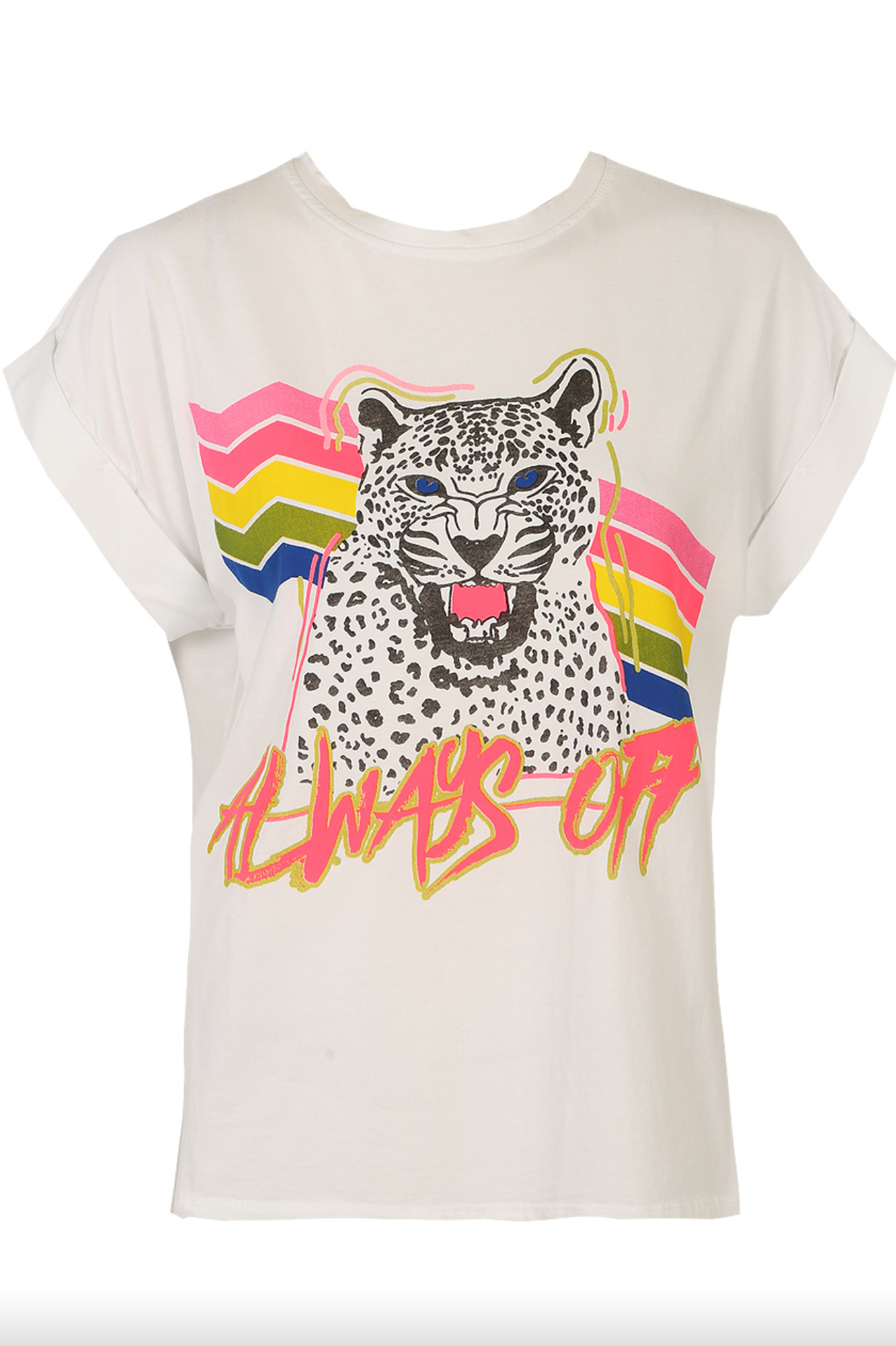 White "Always Off" Leopard T