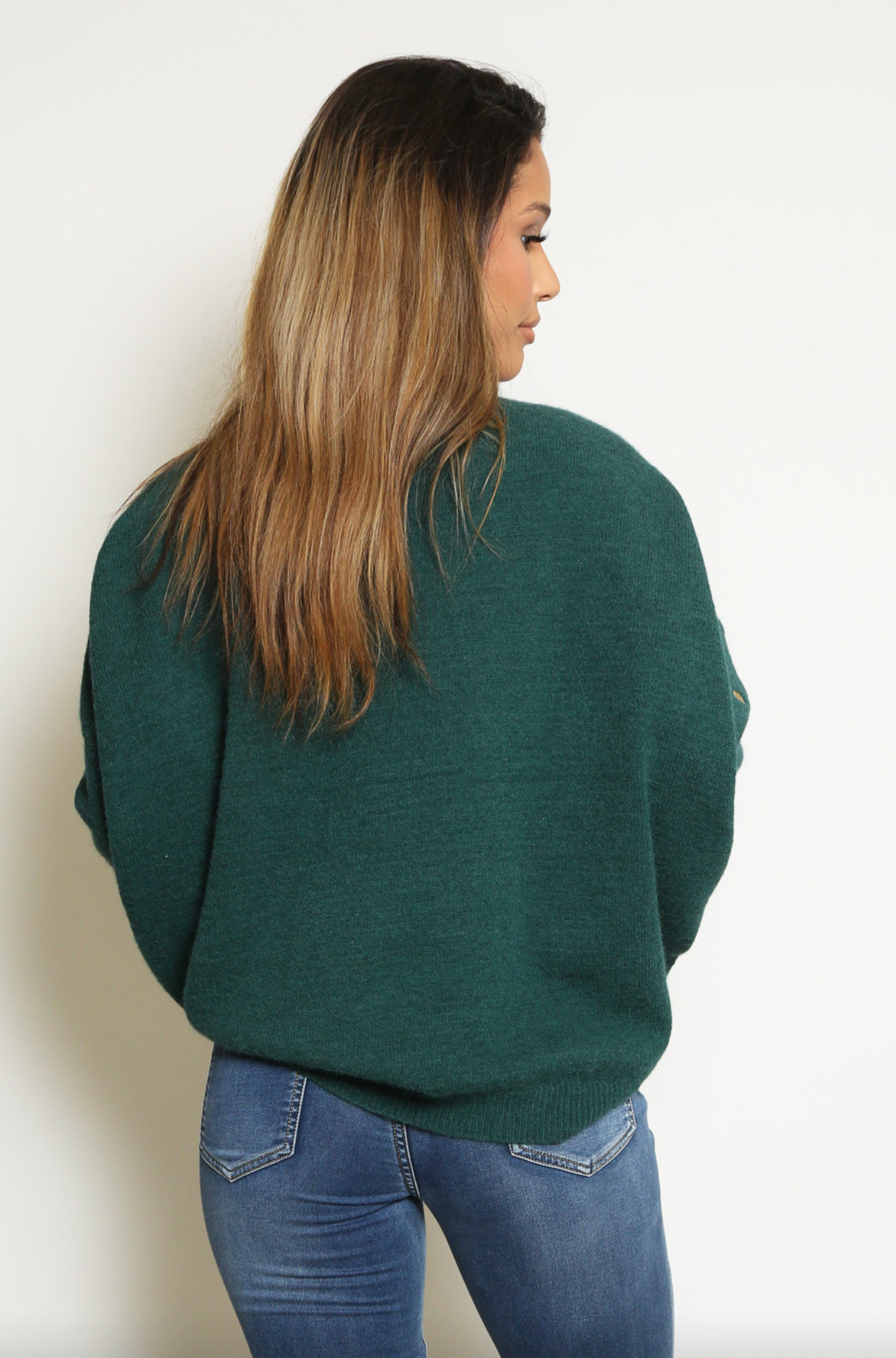 Green Heart V Neck Jumper