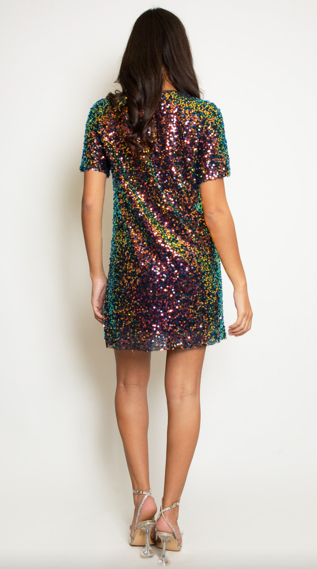 Sequinned Shift Dress - Multi