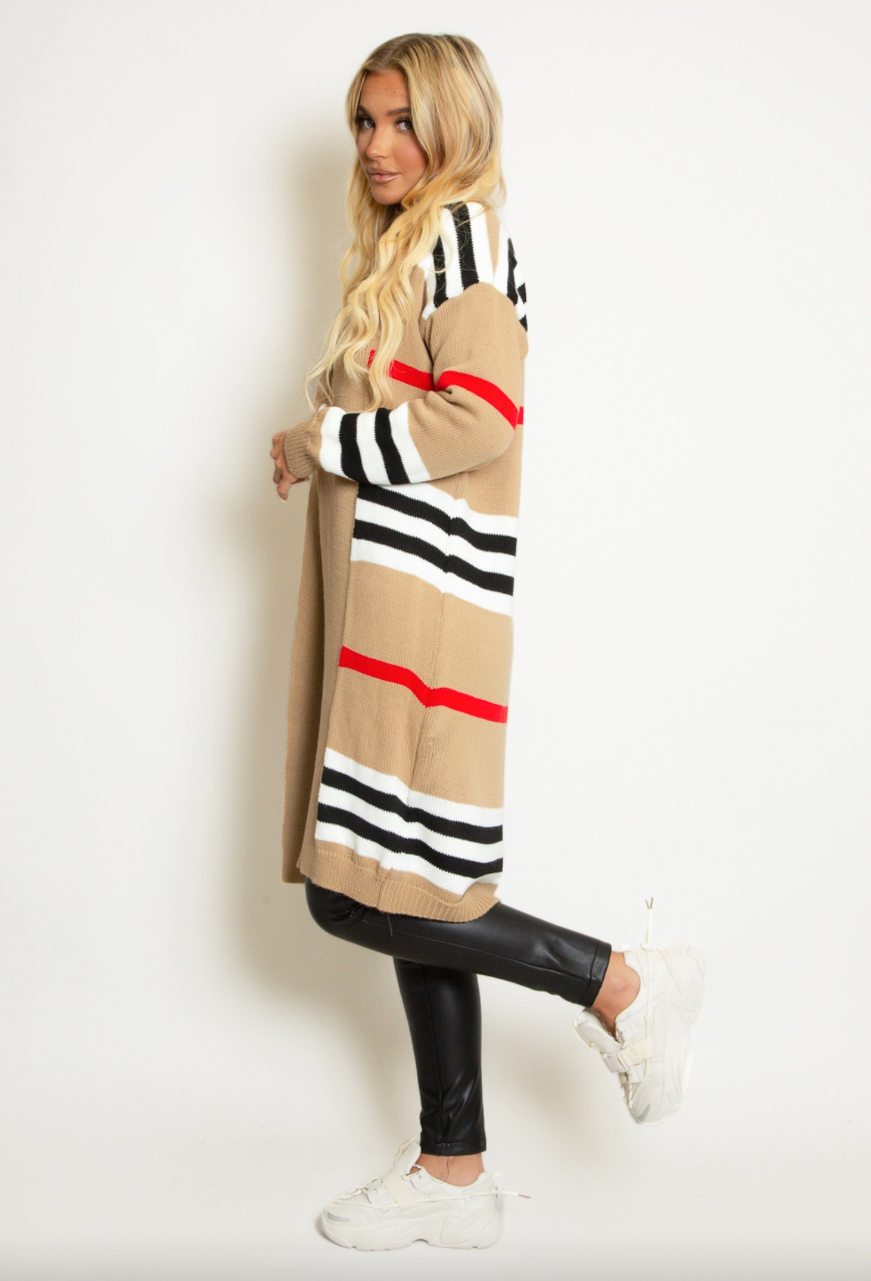 Striped Knit Cardigan - Caramel