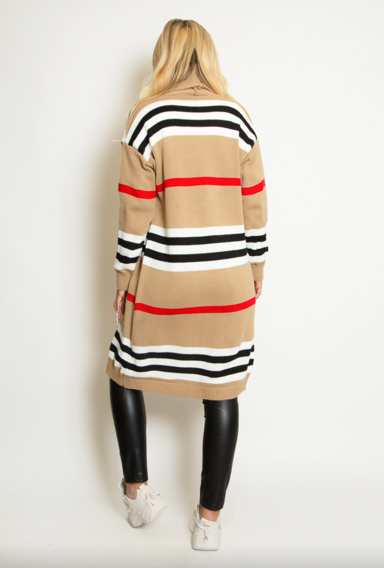 Striped Knit Cardigan - Caramel